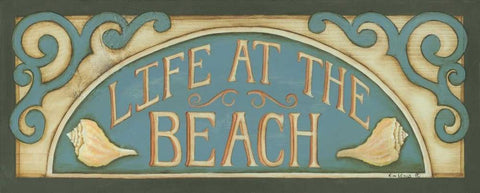 Life at the Beach Black Ornate Wood Framed Art Print with Double Matting by Lewis, Kim