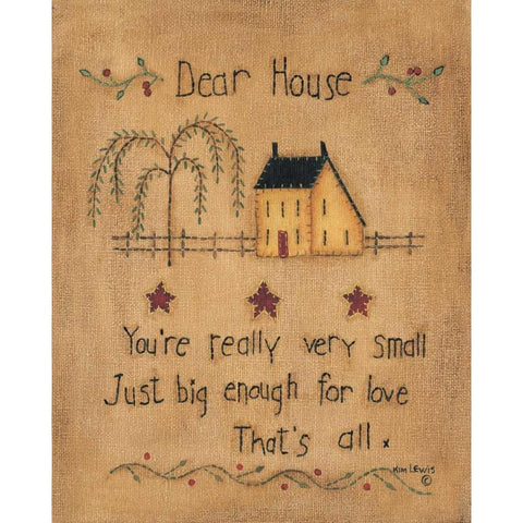 Dear House White Modern Wood Framed Art Print by Lewis, Kim