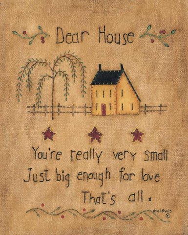 Dear House Black Ornate Wood Framed Art Print with Double Matting by Lewis, Kim