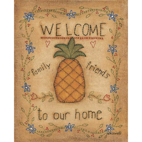 Pineapple Gold Ornate Wood Framed Art Print with Double Matting by Lewis, Kim