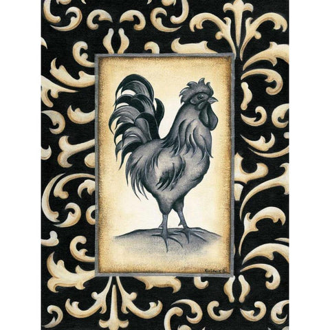 Rooster I White Modern Wood Framed Art Print by Lewis, Kim