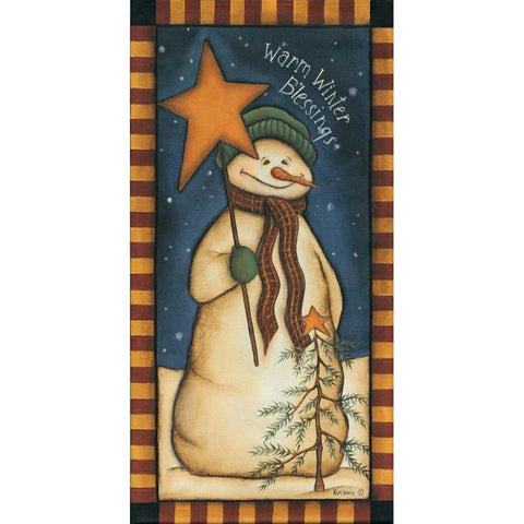 Warm Winter Blessings White Modern Wood Framed Art Print by Lewis, Kim