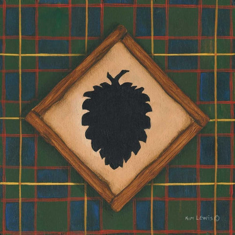 Pinecone Black Modern Wood Framed Art Print with Double Matting by Lewis, Kim