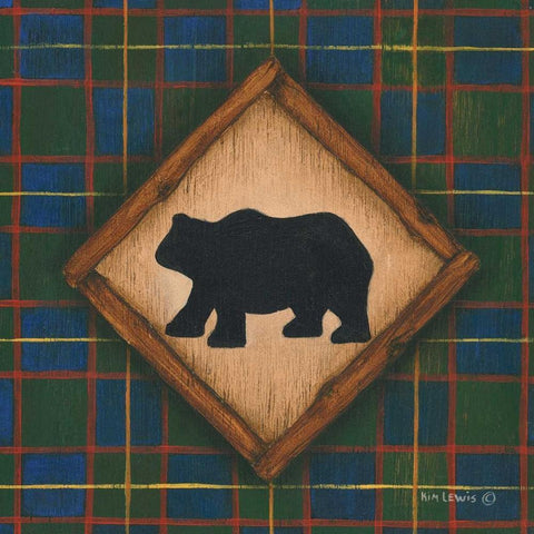 Bear White Modern Wood Framed Art Print with Double Matting by Lewis, Kim