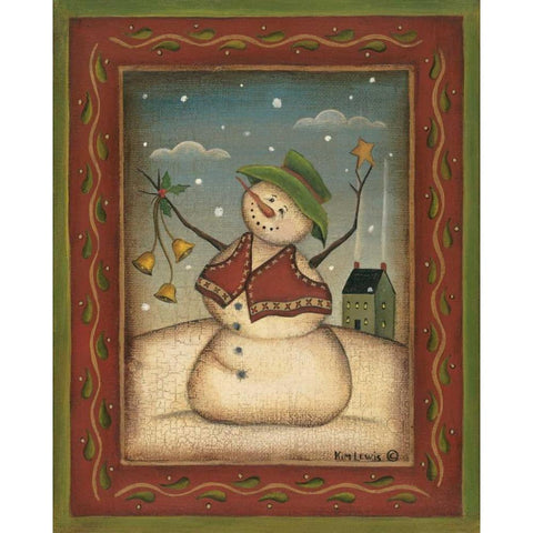 Jingle Bells White Modern Wood Framed Art Print by Lewis, Kim