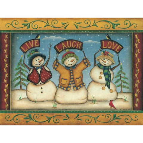 Live-Laugh-Love Black Modern Wood Framed Art Print with Double Matting by Lewis, Kim