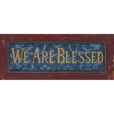 We Are Blessed White Modern Wood Framed Art Print by Lewis, Kim