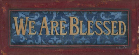 We Are Blessed White Modern Wood Framed Art Print with Double Matting by Lewis, Kim