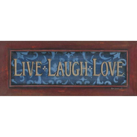 Live Laugh Love Black Modern Wood Framed Art Print with Double Matting by Lewis, Kim