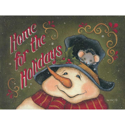 Home for the Holidays Black Modern Wood Framed Art Print with Double Matting by Lewis, Kim