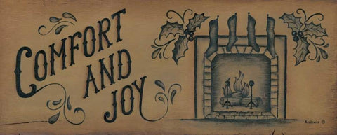 Comfort and Joy Black Ornate Wood Framed Art Print with Double Matting by Lewis, Kim