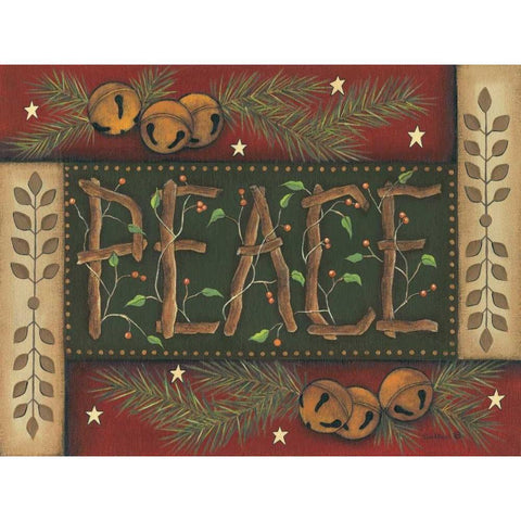 Peace Black Modern Wood Framed Art Print with Double Matting by Lewis, Kim