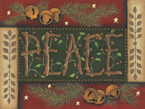 Peace White Modern Wood Framed Art Print with Double Matting by Lewis, Kim