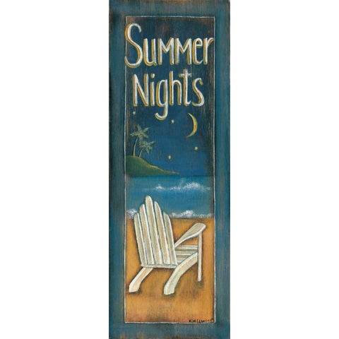 Summer Nights White Modern Wood Framed Art Print by Lewis, Kim