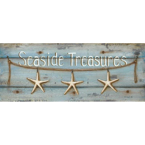 Seaside Treasures Black Modern Wood Framed Art Print with Double Matting by Lewis, Kim