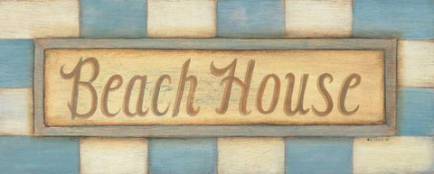 Beach House Black Ornate Wood Framed Art Print with Double Matting by Lewis, Kim