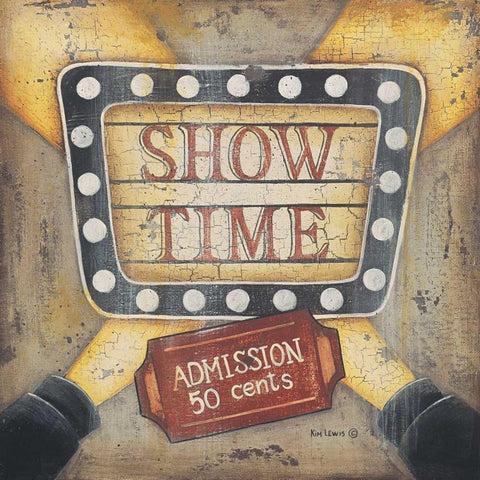 Show Time Black Modern Wood Framed Art Print with Double Matting by Lewis, Kim