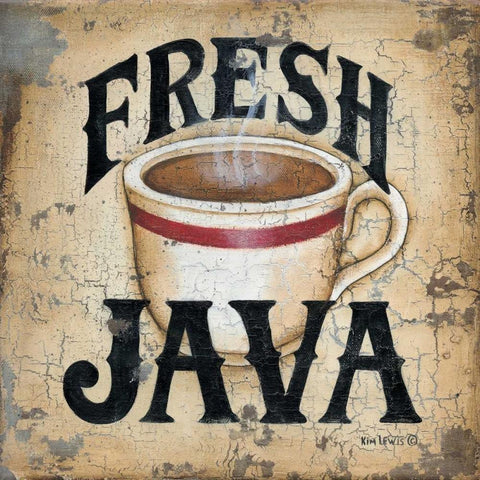 Fresh Java Black Ornate Wood Framed Art Print with Double Matting by Lewis, Kim