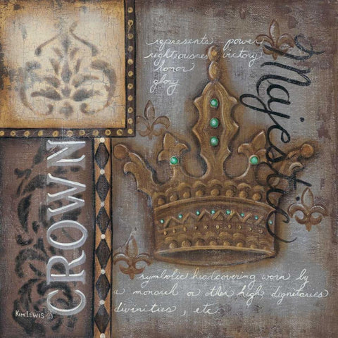 Crown White Modern Wood Framed Art Print with Double Matting by Lewis, Kim