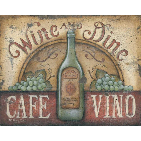 Wine and Dine Black Modern Wood Framed Art Print with Double Matting by Lewis, Kim