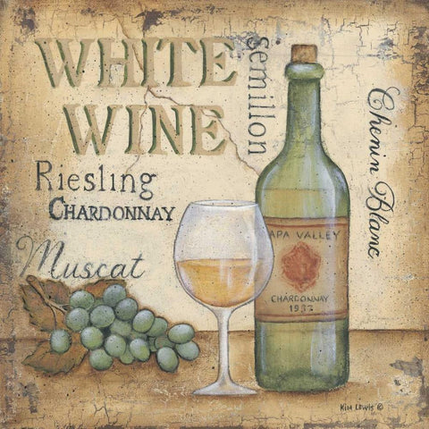 White Wine Black Modern Wood Framed Art Print with Double Matting by Lewis, Kim