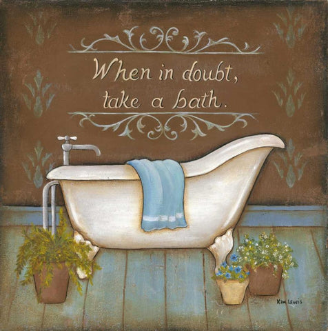 When in Doubt Black Ornate Wood Framed Art Print with Double Matting by Lewis, Kim