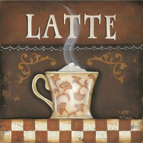 Latte Black Modern Wood Framed Art Print with Double Matting by Lewis, Kim