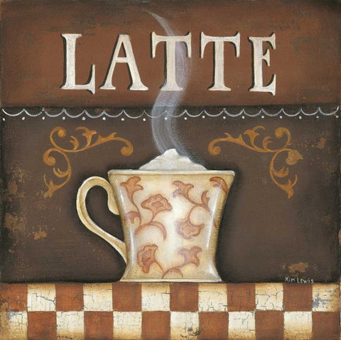 Latte Black Ornate Wood Framed Art Print with Double Matting by Lewis, Kim