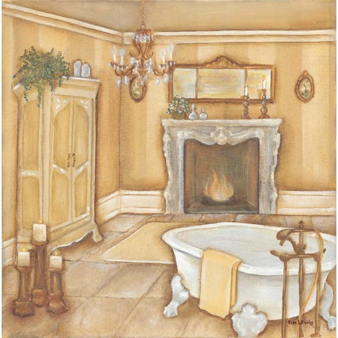 Warm Bath I Gold Ornate Wood Framed Art Print with Double Matting by Lewis, Kim