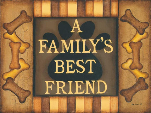 Best Friend Black Ornate Wood Framed Art Print with Double Matting by Lewis, Kim