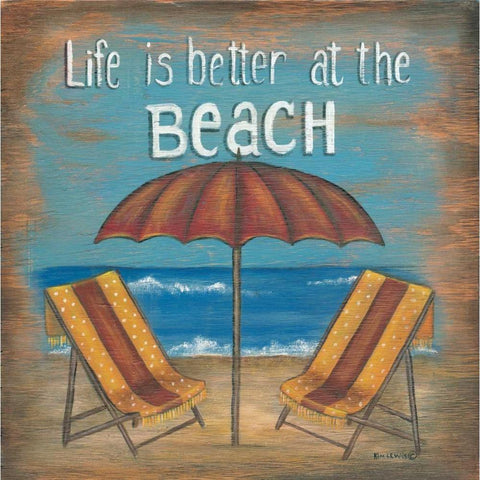 Life is Better Black Modern Wood Framed Art Print with Double Matting by Lewis, Kim