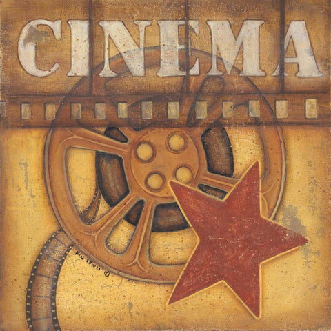 Cinema Black Ornate Wood Framed Art Print with Double Matting by Lewis, Kim