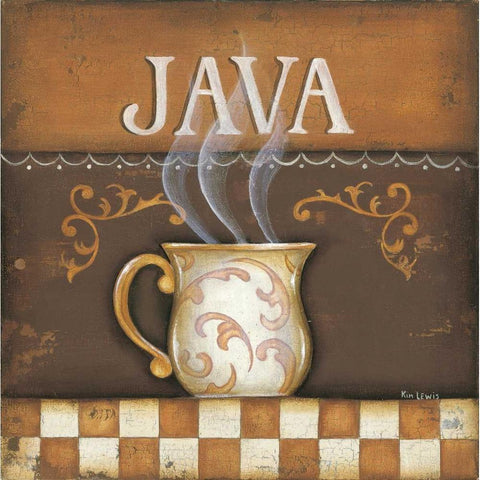 Java Black Modern Wood Framed Art Print with Double Matting by Lewis, Kim