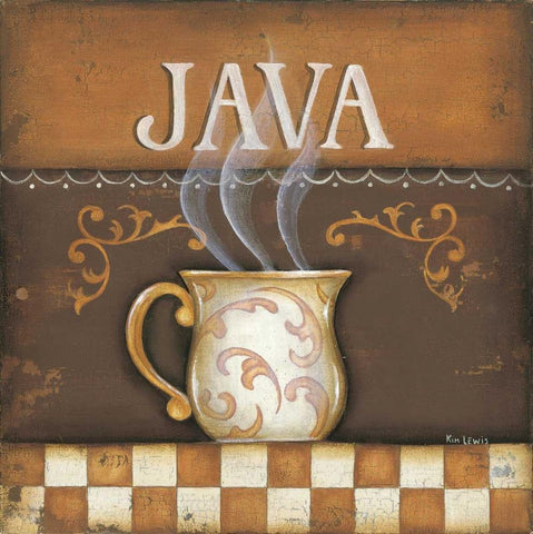 Java Black Ornate Wood Framed Art Print with Double Matting by Lewis, Kim