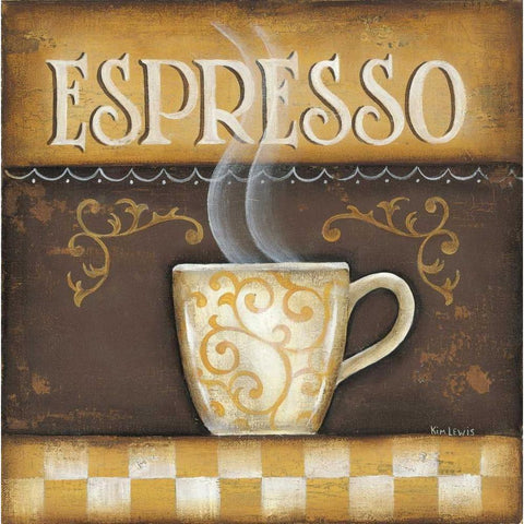 Espresso White Modern Wood Framed Art Print by Lewis, Kim