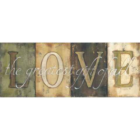 Love Gold Ornate Wood Framed Art Print with Double Matting by Lewis, Kim