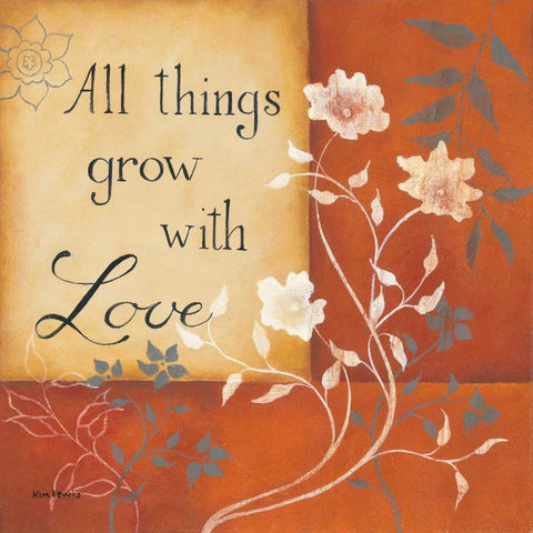 Grow With Love Gold Ornate Wood Framed Art Print with Double Matting by Lewis, Kim