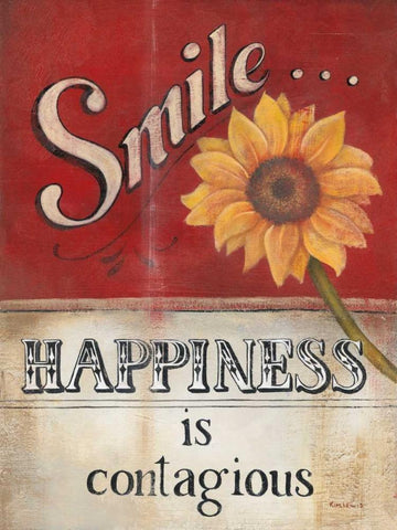 Smile White Modern Wood Framed Art Print with Double Matting by Lewis, Kim