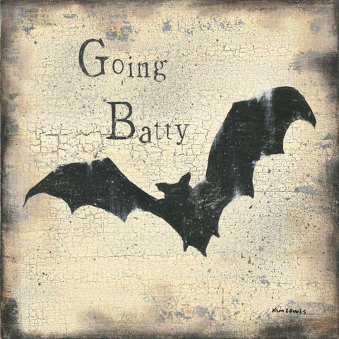 Going Batty White Modern Wood Framed Art Print with Double Matting by Lewis, Kim