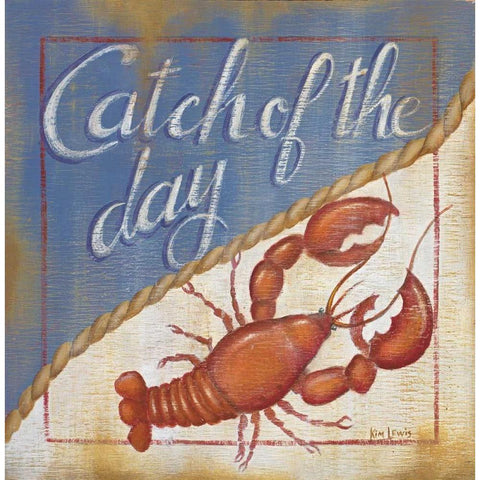 Catch of the Day White Modern Wood Framed Art Print by Lewis, Kim