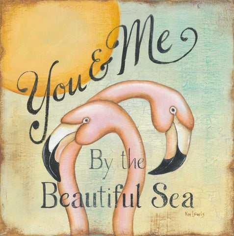 You and Me Black Ornate Wood Framed Art Print with Double Matting by Lewis, Kim