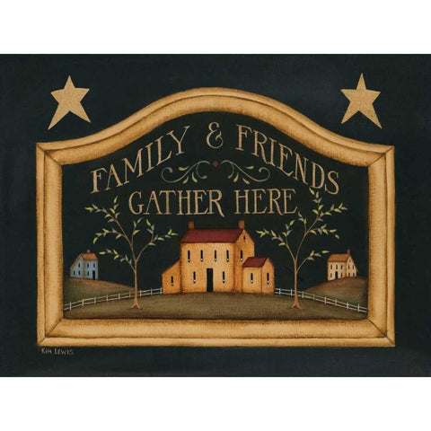 Family and Friends White Modern Wood Framed Art Print by Lewis, Kim