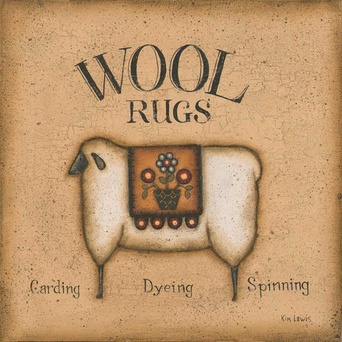 Wool Rugs White Modern Wood Framed Art Print by Lewis, Kim