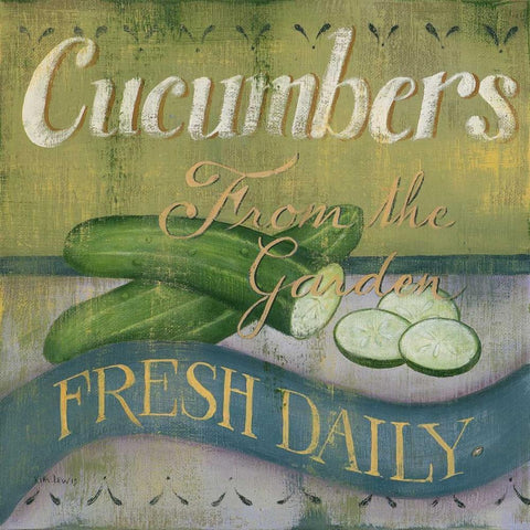 Cucumber Black Modern Wood Framed Art Print with Double Matting by Lewis, Kim