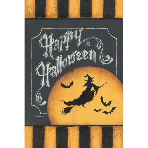 Trick or Treat Flag White Modern Wood Framed Art Print by Lewis, Kim