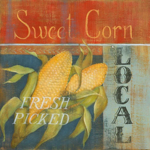 Sweet Corn White Modern Wood Framed Art Print with Double Matting by Lewis, Kim