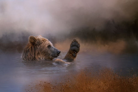 Hey-Over Here Black Ornate Wood Framed Art Print with Double Matting by Parker, Kelley