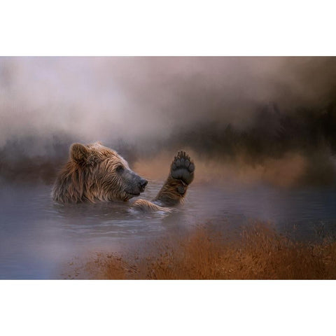 Hey-Over Here White Modern Wood Framed Art Print by Parker, Kelley