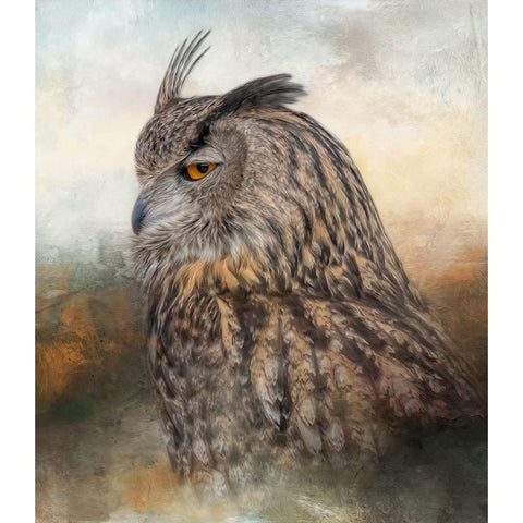 The Side Eye White Modern Wood Framed Art Print by Parker, Kelley