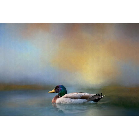 Relaxing Swim White Modern Wood Framed Art Print by Parker, Kelley